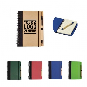 Eco Spiral Notebook w/ Pen Logo
