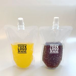 Stand up Drink Pouch Clear PET Juice Pouches Bag