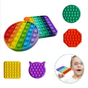 Pop it Octagon Round or Square Shapes Decompression Silicone Toys