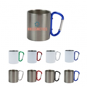 10 0Z  Stainless Steel Mug with Carabiner Clip