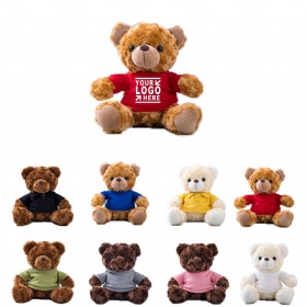 4 Color Plush Teddy Bear w/ Colored Polo Shirt & Logo