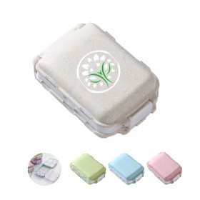 Eco Wheat Straw Suitcase Shaped Pill Box