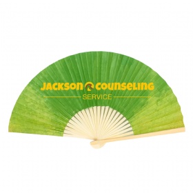 Bamboo Handheld Fan Double Sides Full Color