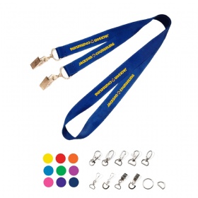 Custom Double Ended Lanyard w/Bulldog Clip