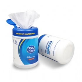 75% Alcohol Antibacterial Wipes w/Canister