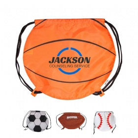 Sports Themed Drawstring Backpack