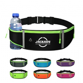 Waterproof Reflective Belt Fanny Pack w/Bottle Holder