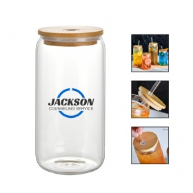 Glass Water Bottle w/Lid & Straw