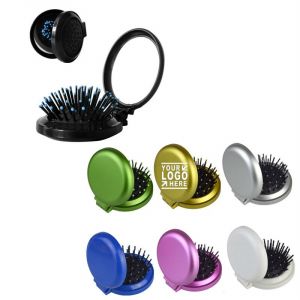 Mini Folding Pocket Hair Comb with Mirror