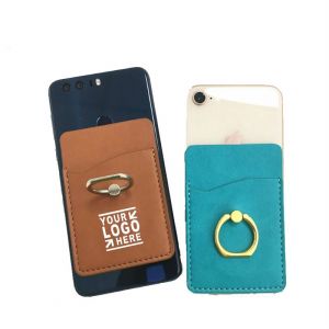 PU Leather Phone Pocket Sleeve with Ring Grip Stand