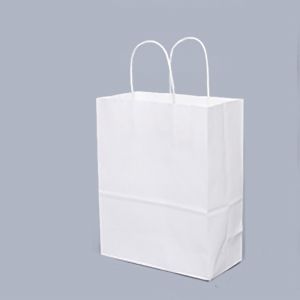 Vertical Kraft White Shopping Paper Bag