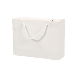 Horizontal Kraft White Paper Tote Bag